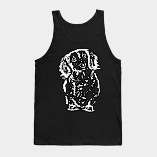 Long Haired Dachshund Sketch Tank Top